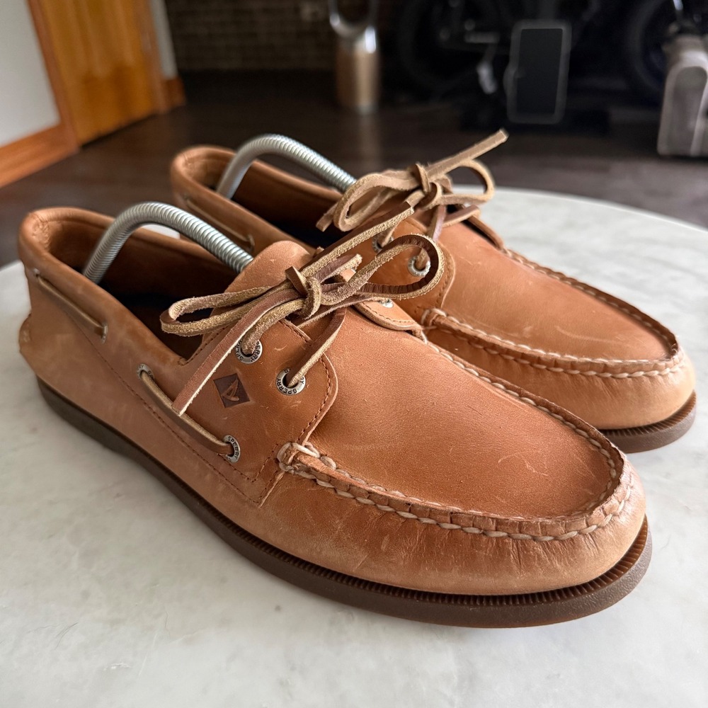 Sperry Top-Sider Authentic Original Leather Boat Shoes Tan - Size 11M